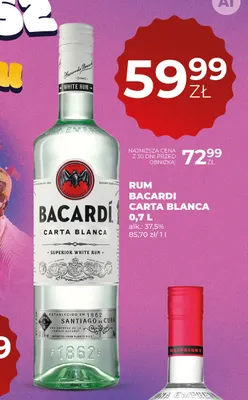 Rum Bacardi Carta Blanca promocja w Duży Ben