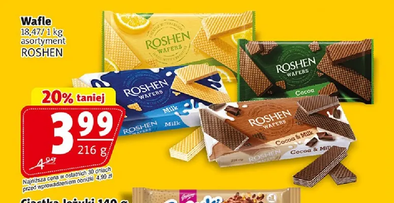 Wafle Roshen promocja w Prim Market
