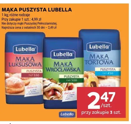 Mąka Puszysta Wrocławska Lubella Typ 500 promocja w Stokrotka