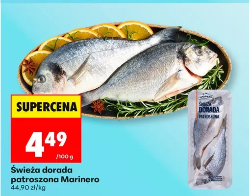 Ryba Świeża dorada patroszona Marinero promocja w Biedronka
