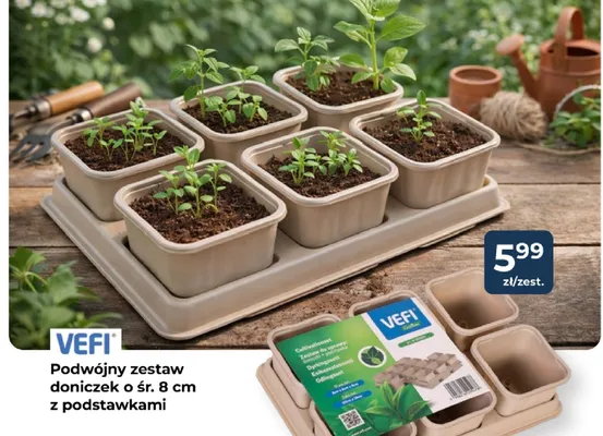 Podwójny zestaw doniczek o śr. 8 cm z podstawkami promocja w PSB Mrówka