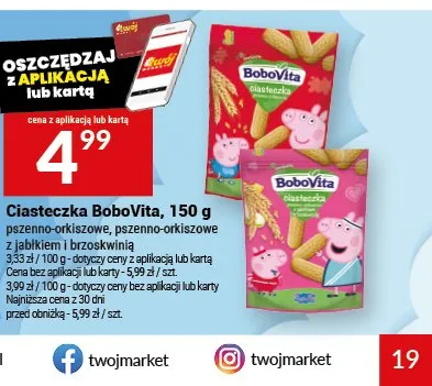 Ciasteczka BoboVita pszenno-orkiszowe promocja w Twój Market