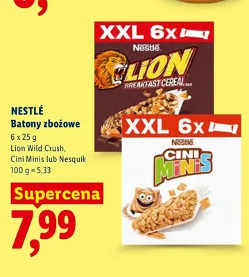 Batony zbożowe Lion Wild Crush Nestlé 6-pak promocja w Lidl