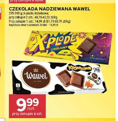 Czekolada nadziewana Wawel krówkowa promocja w Stokrotka