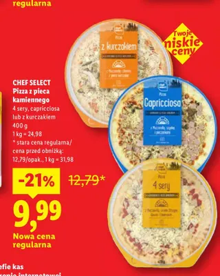 Pizza z pieca kamiennego z kurczakiem Chef Select promocja w Lidl