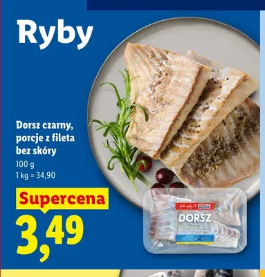 Dorsz czarniak filet bez skóry Auchan promocja w Lidl