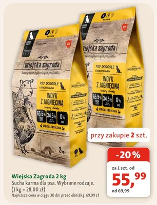 Sucha karma dla psa Wiejska Zagroda Indyk z jagnięciną promocja w MAXI ZOO