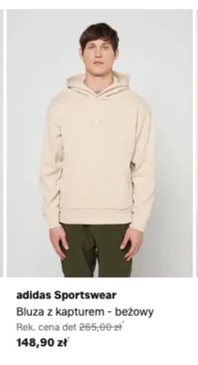 Bluza z kapturem Adidas Sportswear beżowa promocja w Lounge by Zalando