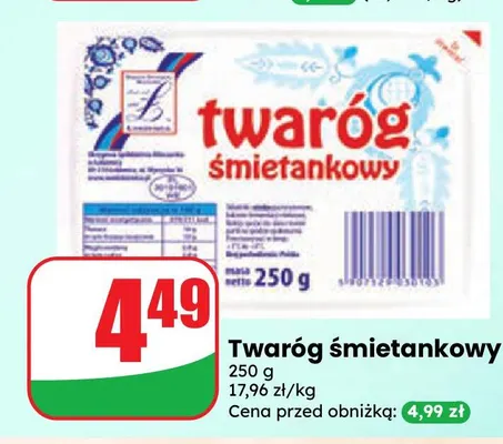Twaróg śmietankowy promocja w Dino