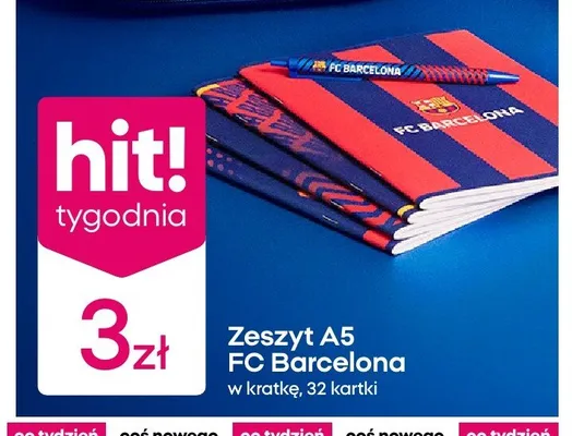 Zeszyt A5 FC Barcelona w kratkę 32 kartki promocja w Pepco