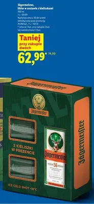 Likier Jägermeister w zestawie z kieliszkami promocja w Lidl