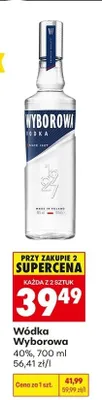 Wódka Wyborowa 40% promocja w Biedronka