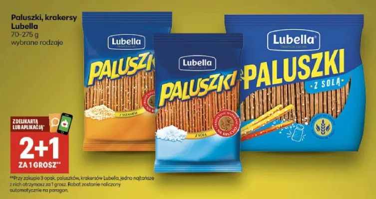 Paluszki Lubella z solą promocja w Delikatesy Centrum