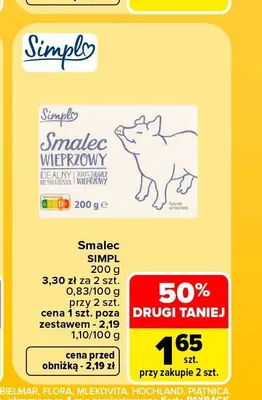 Smalec wieprzowy Simpl promocja w Carrefour
