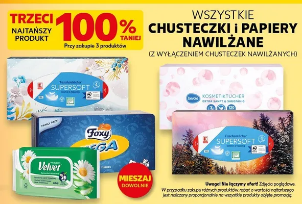Chusteczki i papiery nawilżane promocja w Kaufland