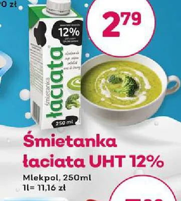 Śmietanka Łaciata UHT 12% promocja w Bliski