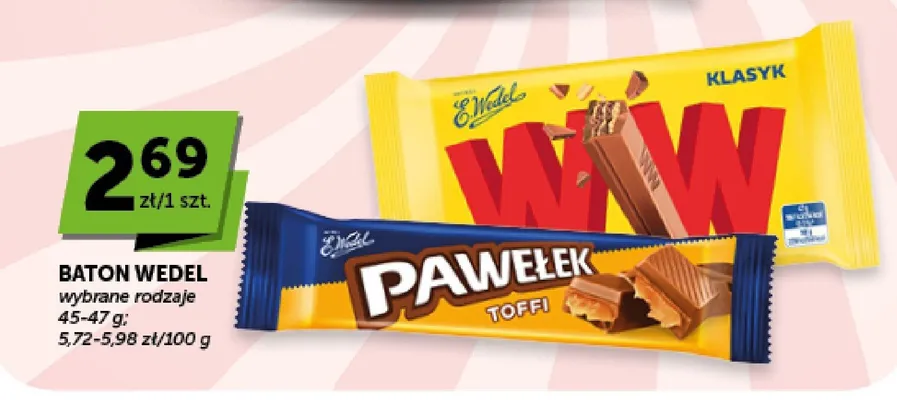 Baton E.Wedel Pawełek Toffi promocja w Groszek