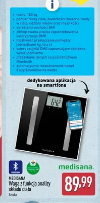 Waga z funkcją analizy składu ciała Medisana promocja w Aldi
