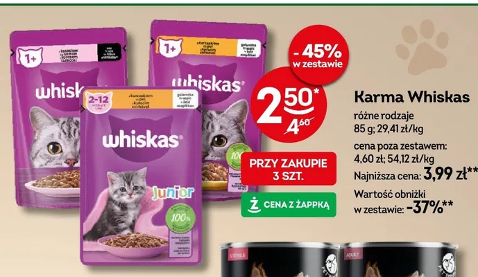 Karma dla kota Whiskas promocja w Żabka