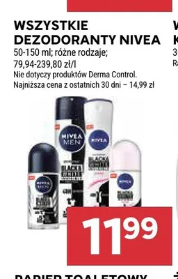 Dezodorant roll-on Nivea Men Black & White Invisible promocja w Stokrotka