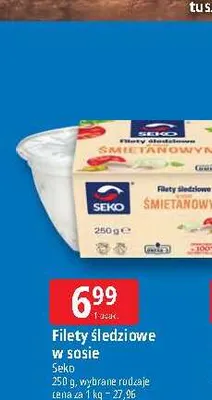 Filety śledziowe w sosie Seko promocja w Leclerc