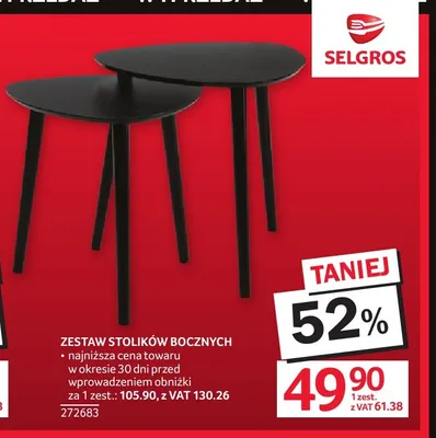 Zestaw stolików bocznych promocja w Selgros
