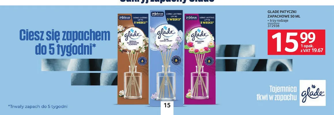 Patyczki zapachowe Glade promocja w Selgros