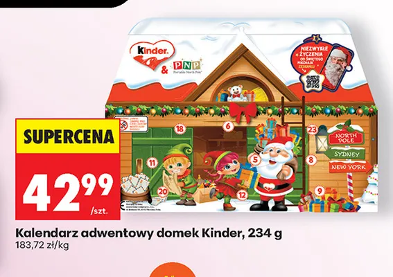 Kalendarz adwentowy domek Kinder promocja w Biedronka