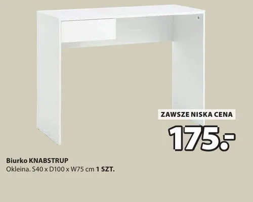 Biurko Knabstrup okleina S40 x D100 x W75 cm promocja w Jysk