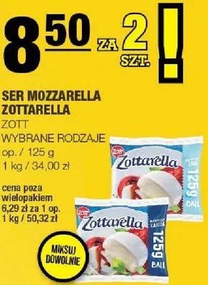 Ser Mozzarella Zottarella promocja w SPAR