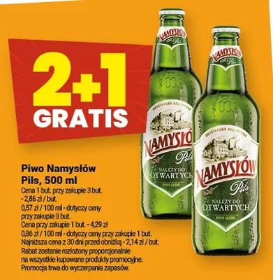 Piwo Namysłów Pils, 500 ml promocja w Twój Market