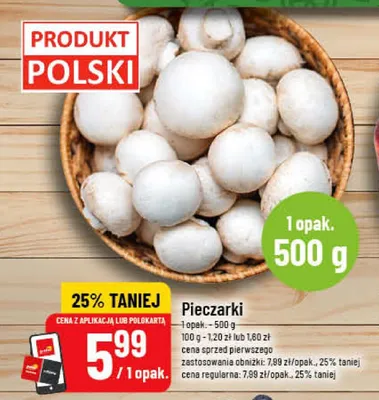 Pieczarki polskie promocja w POLOmarket