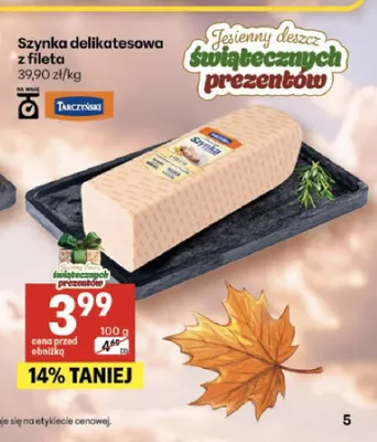 Szynka delikatesowa z fileta Tarczyński promocja w Delikatesy Centrum