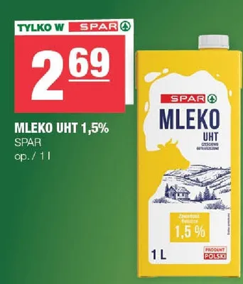Mleko UHT 1,5% promocja w SPAR
