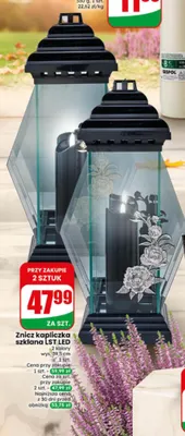 Znicz kapliczka szklana Lst LED promocja w Dino