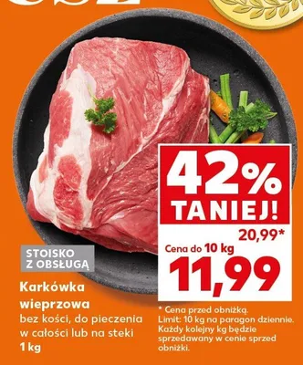 Karkówka wieprzowa bez kości, do pieczenia w całości lub na steki promocja w Kaufland