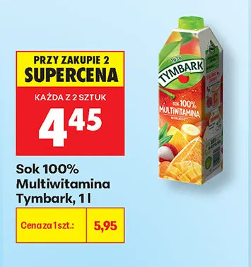 Sok multiwitamina Tymbark 100% promocja w Biedronka