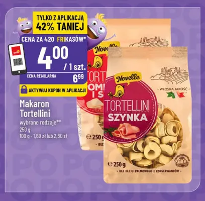 Makaron Tortellini szynka Novelle promocja w POLOmarket