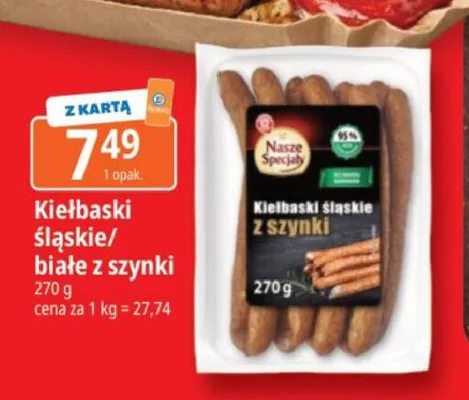 Kiełbaski śląskie z szynki Nasze Specjały promocja w Leclerc