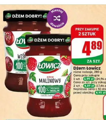 Dżem malinowy Łowicz promocja w Dino
