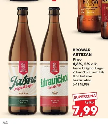 Piwo Jasne Original Lager Browar Artezan promocja w Kaufland