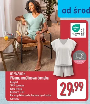 Piżama muślinowa damska UP2FASHION promocja w Aldi