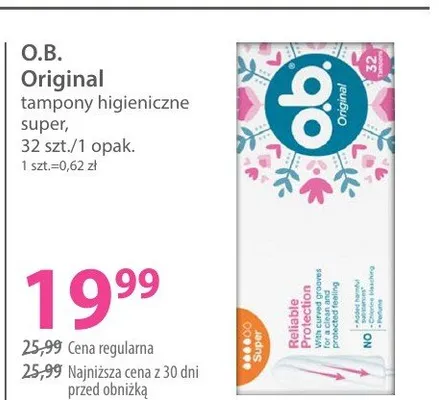 Tampony higieniczne super Original promocja w Hebe