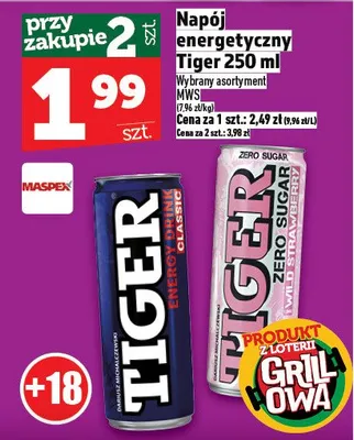 Napój energetyczny Tiger promocja w TOPAZ