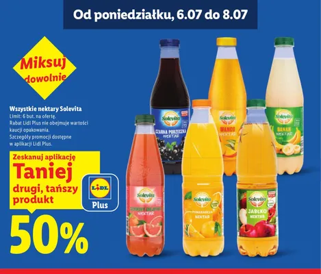 Nektar czarna porzeczka Solevita promocja w Lidl