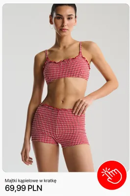 Majtki kąpielowe w kratkę Cropp promocja w Cropp