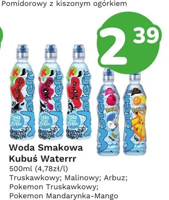 Woda smakowa Kubuś Waterrr Pokemon truskawkowa promocja w Limonka