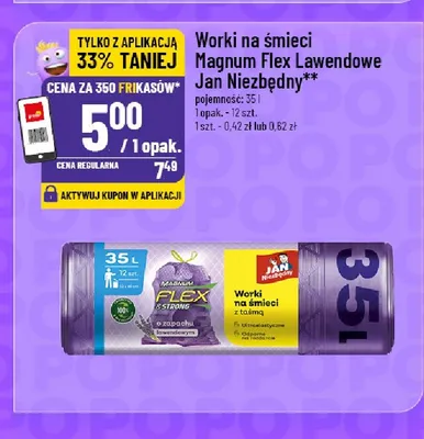 Worki na śmieci Magnum Flex Lawendowe Jan Niezbędny 35 l 12-pak promocja w POLOmarket