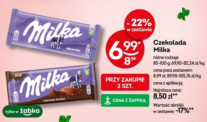 Czekolada różne rodzaje promocja w Żabka