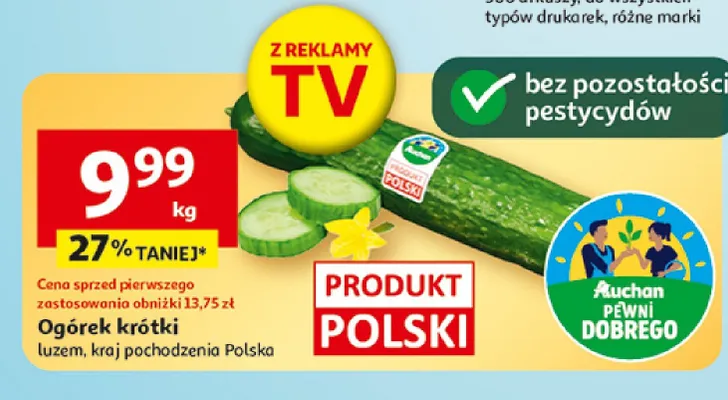 Ogórek krótki luzem promocja w Auchan
